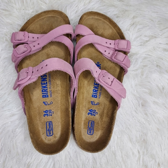 BIRKENSTOCK FRANCA (REGULAR) PINK/ORCHID WOMEN’S SOFT FOOTBED, ADJUSTABLE 3-STRA - Picture 3 of 8